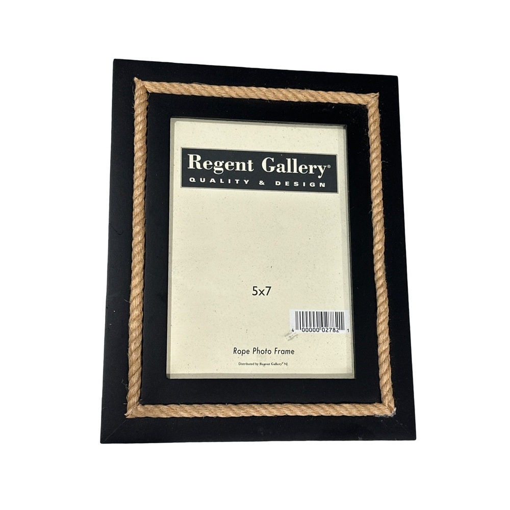 Regent Gallery Black Rope Photo Frame 5x7 Coastal Nautical Decor
